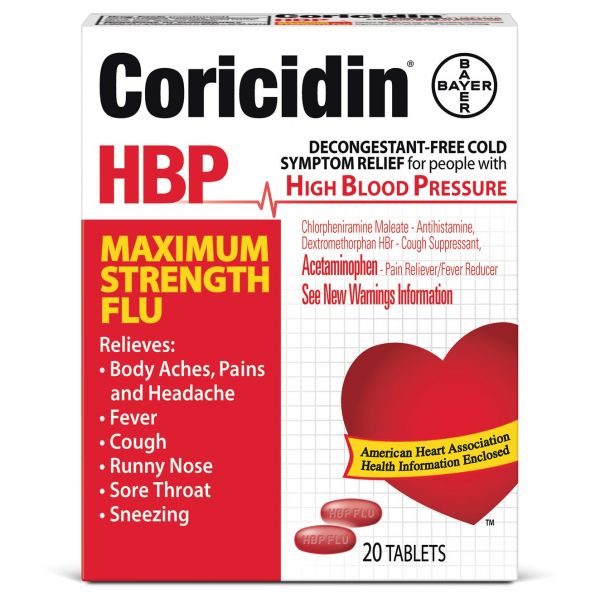 Thuốc Coricidin® HBP Cold & Flu - Điều trị các cơn đau đầu, sổ mũi