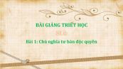 Bài 1: Chủ nghĩa tư bản độc quyền