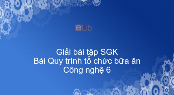 Giải bài tập SGK Công nghệ 6 Bài 22: Quy trình tổ chức bữa ăn