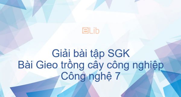 Giải bài tập SGK Công nghệ 7 Bài 16: Gieo trồng cây công nghiệp