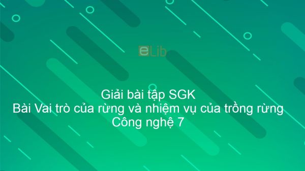 Giải bài tập SGK Công nghệ 7 Bài 22: Vai trò của rừng và nhiệm vụ của trồng rừng