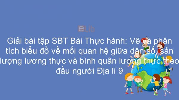 Giải bài tập SBT Địa lí 9 Bài 22: TH: Vẽ và phân tích biểu đồ về MQH giữa dân số, sản lượng lương thực và bình quân lương thực