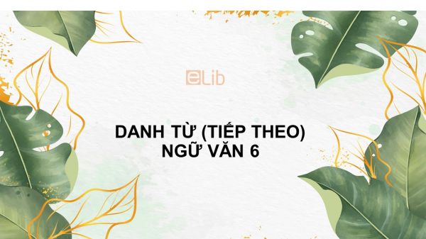 Danh từ (tiếp theo) Ngữ văn 6