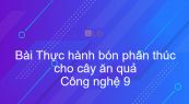 Công nghệ 9 Bài 14: Thực hành bón phân thúc cho cây ăn quả