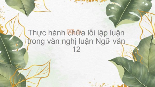 Thực hành chữa lỗi lập luận trong văn nghị luận Ngữ văn 12