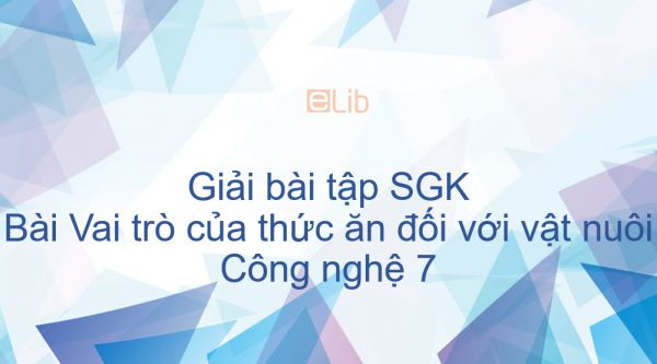 Giải bài tập SGK Công nghệ 7 Bài 38: Vai trò của thức ăn đối với vật nuôi