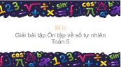 Giải bài tập SGK Toán 5 Bài: Ôn tập về số tự nhiên