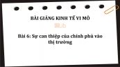 Bài 6: Sự can thiệp của chính phủ vào thị trường