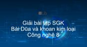 Giải bài tập SGK Công nghệ 8 Bài 22: Dũa và khoan kim loại