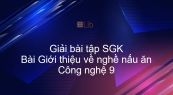 Giải bài tập SGK Công nghệ 9 Bài 1: Giới thiệu về nghề nấu ăn