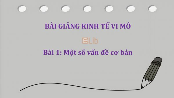 Bài 1: Một số vấn đề cơ bản về thị trường độc quyền hoàn toàn