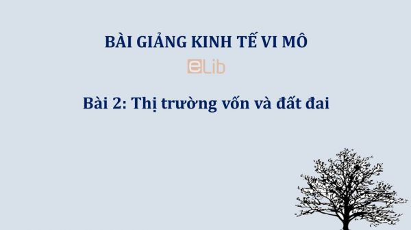 Bài 2: Thị trường vốn và đất đai