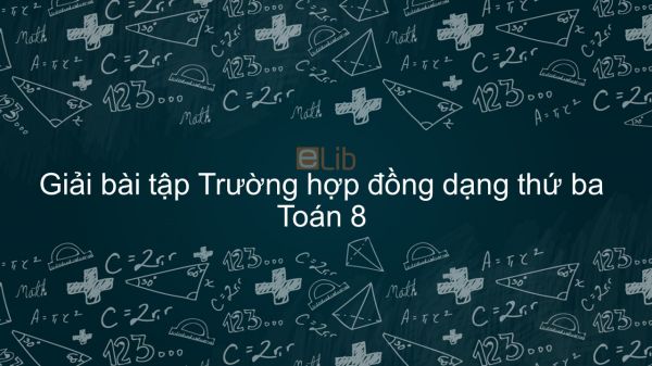 Giải bài tập SGK Toán 8 Bài 7: Trường hợp đồng dạng thứ ba