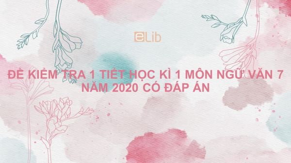10 đề kiểm tra 1 tiết HK1 môn Ngữ văn 7 năm 2020 có đáp án