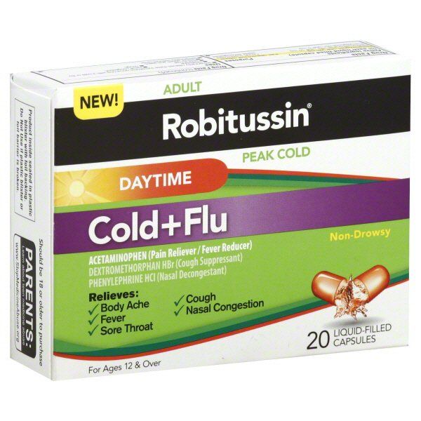 Thuốc Robitussin® Peak Cold Daytime Cold + Flu - Điều trị bệnh cảm lạnh