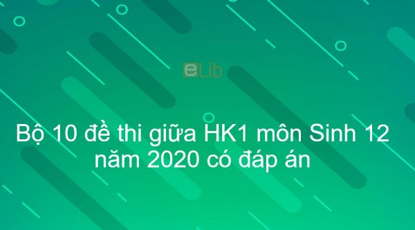 10 đề thi giữa Học kì 1 môn Sinh lớp 12 năm 2020 có đáp án