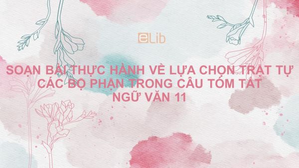 Soạn bài Thực hành về lựa chọn trật tự các bộ phận trong câu Ngữ văn 11 tóm tắt