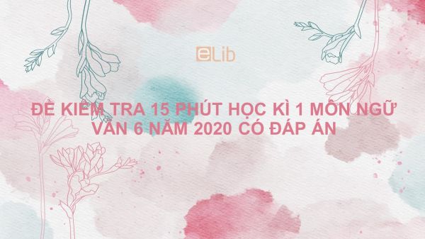 10 đề kiểm tra 15 phút HK1 môn Ngữ văn 6 năm 2020 có đáp án