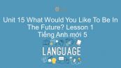 Unit 15 lớp 5: What Would You Like To Be In The Future? - Lesson 1