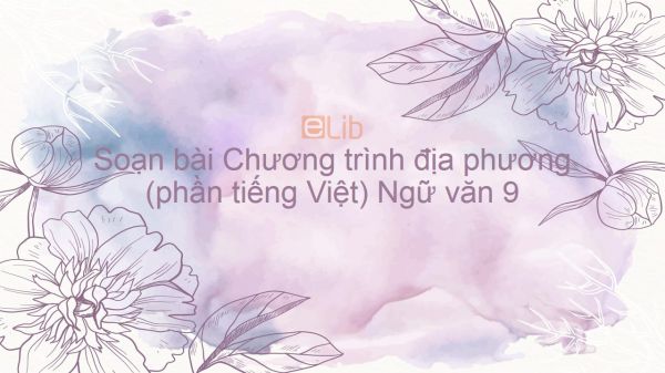 Soạn bài Chương trình địa phương (phần Tiếng Việt) Ngữ văn 9 đầy đủ