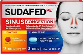 Thuốc Sudafed PE® - Điều trị giảm tắc nghẽn và giảm áp lực xoang