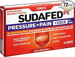 Sudafed PE® Pressure+Pain+Cold - Giúp làm giảm tắc nghẽn và giảm áp lực xoang, đau đầu