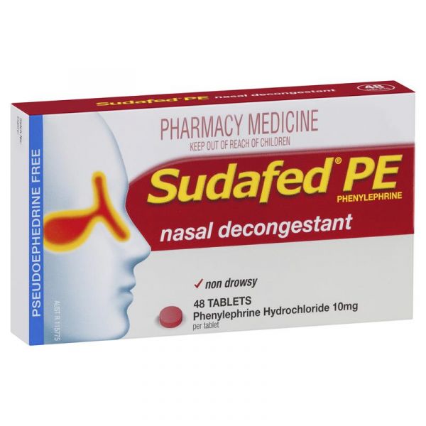 Sudafed® PE Nasal Decongestant - Giảm tắc nghẽn xoang và giảm áp lực xoang mũi