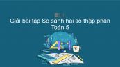 Giải bài tập VBT Toán 5 Bài 37: So sánh hai số thập phân
