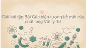 Giải bài tập SGK Vật lý 10 Bài 37 : Các hiện tượng bề mặt của chất lỏng