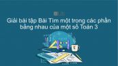 Giải bài tập VBT Toán 3 Bài 24: Tìm một trong các phần bằng nhau của một số