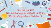 Giải bài tập SBT Sinh học 9 Bài 43: Ảnh hưởng của nhiệt độ và độ ẩm lên đời sống sinh vật