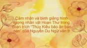 Cảm nhận và bình giảng hình tượng nhân vật Hoạn thư đoạn trích Thúy Kiều báo ân báo oán