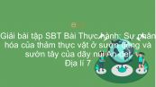 Giải bài tập SBT Địa lí 7 Bài 46: Thực hành: Sự phân hóa của thảm thực vật ở sườn đông và sườn tây của dãy núi An-đet