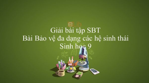 Giải bài tập SBT Sinh học 9 Bài 60: Bảo vệ đa dạng các hệ sinh thái