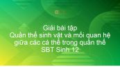 Giải SBT Sinh 12 Bài 36: Quần thể sinh vật và mối quan hệ giữa các cá thể trong quần thể