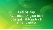 Giải SBT Sinh 12 Bài 37: Các đặc trưng cơ bản của quần thể sinh vật