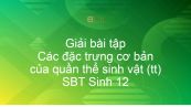 Giải SBT Sinh 12 Bài 38: Các đặc trưng cơ bản của quần thể sinh vật (tiếp theo)