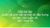 Giải SBT Sinh 12 Bài 40: Quần xã sinh vật và một số đặc trưng cơ bản của quần xã