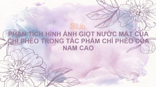 Phân tích hình ảnh giọt nước mắt của Chí Phèo trong tác phẩm Chí Phèo của Nam Cao