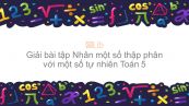 Giải bài tập VBT Toán 5 Bài 55: Nhân một số thập phân với một số tự nhiên