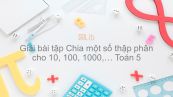 Giải bài tập VBT Toán 5 Bài 65: Chia một số thập phân cho 10, 100, 1000, ...