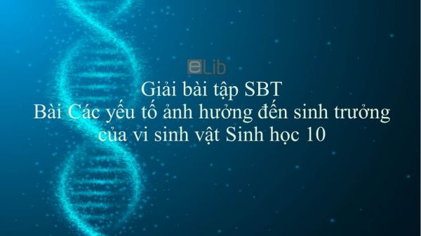 Giải bài tập SBT Sinh học 10 Bài 27: Các yếu tố ảnh hưởng đến sinh trưởng của vi sinh vật