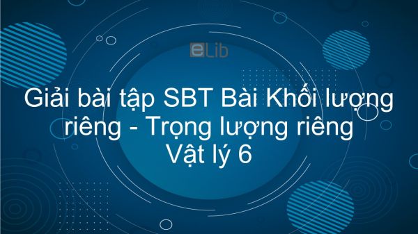 Giải bài tập SBT Vật lý 6 Bài 11: Khối lượng riêng - Trọng lượng riêng