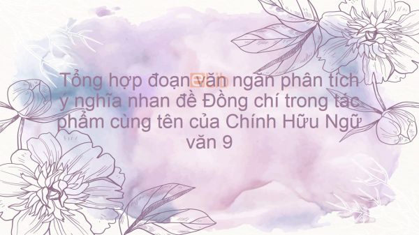 Tổng hợp đoạn văn ngắn phân tích ý nghĩa nhan đề Đồng chí - Chính Hữu