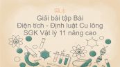 Giải bài tập SGK Vật lý 11 Nâng cao Bài 1: Điện tích - Định luật Cu lông