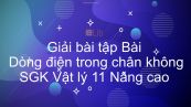Giải bài tập SGK Vật lý 11 Nâng cao Bài 21: Dòng điện trong chân không