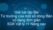 Giải bài tập SGK Vật lý 11 nâng cao Bài 29: Từ trường của một số dòng điện có dạng đơn giản