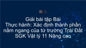 Giải bài tập SGK Vật lý Nâng cao Bài 37: Thực hành: Xác định thành phần nằm ngang của từ trường Trái Đất