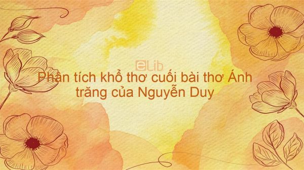 Phân tích khổ thơ cuối bài thơ Ánh trăng - Nguyễn Duy