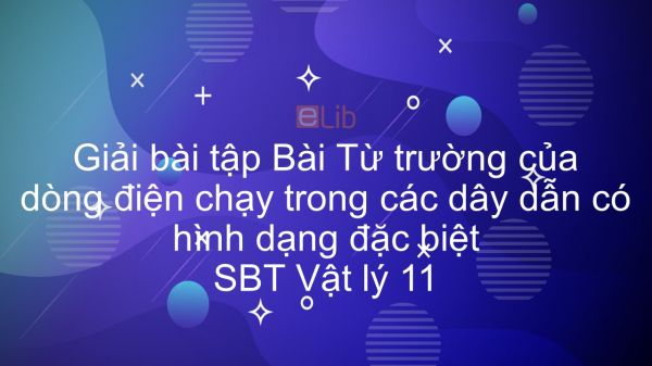 Giải bài tập SBT Vật Lí 11 Bài 21: Từ trường của dòng điện chạy trong các dây dẫn có hình dạng đặc biệt